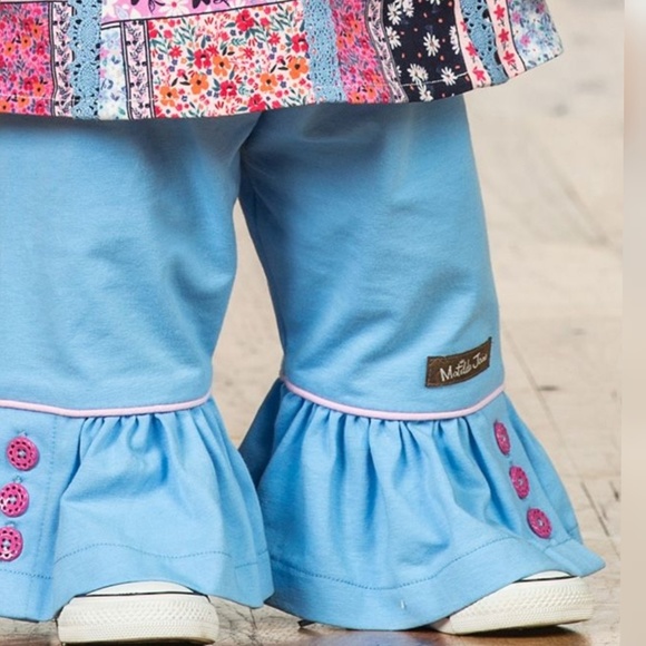 NWOT Matilda Jane Blue & Pink Ruffled Pants 18 mo - Picture 4 of 4